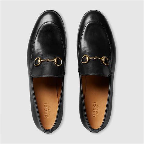 Womens Gucci black Leather Jordaan Loafers 